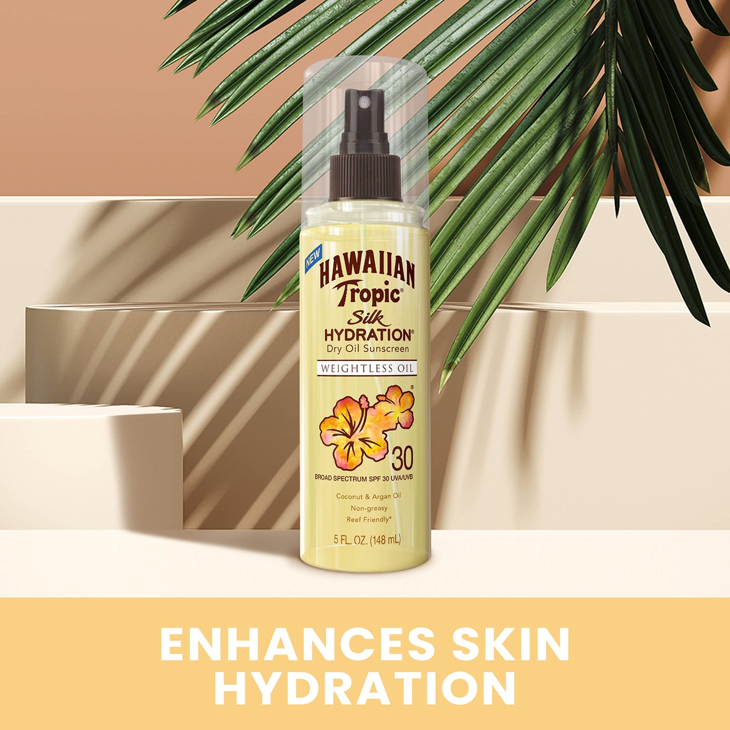 Hawaiian Tropic Weightless Hydration Dry Oil Sunscreen Spray SPF 30, 5oz | Sunscreen Oil Mist, SPF 30 Sunblock Spray, Oxybenzone-Free, 5oz Beauty & Personal Care Hawaiian Tropic