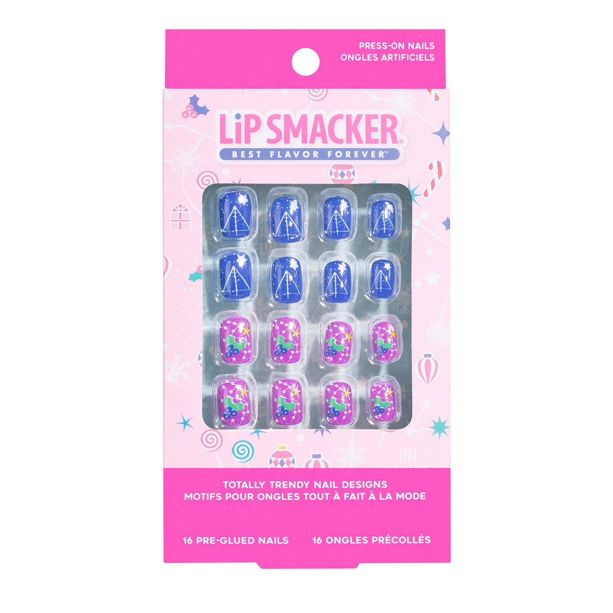 Lip Smacker Original & Best Holiday Press On Nails Stocking Christmas Gifts For Girls Kids Beauty & Personal Care Lip Smacker