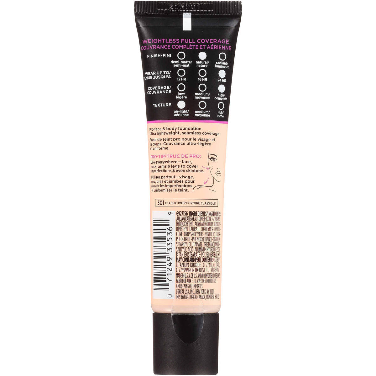 L'Oreal Paris Infallible Total Cover Foundation, Classic Ivory, 1 fl; oz.