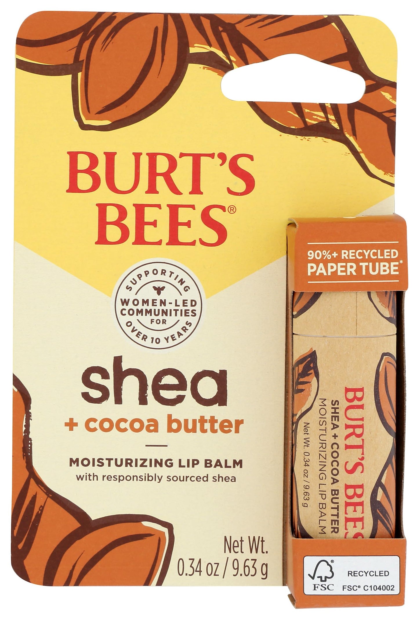 Burts Bees Shea Cocoa Butter Lip Balm, 0.34 OZ Beauty and Personal Care Burt's Bees