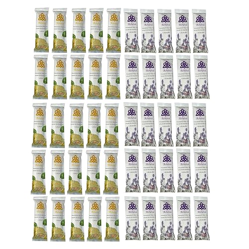 Asheva 8" x 9" Individually Wrapped Oshibori Disposable Towels - Luxurious Moist Cotton Hot/Cold Refreshment Towel - Lavender, Lemon, or Tea Tree Beauty & Personal Care GBM