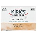 Kirk's 100% Premium Coconut Oil Castile Bar Soap, Citrus Twist, 4 oz (113 g) Beauty & Personal Care Kirk's
