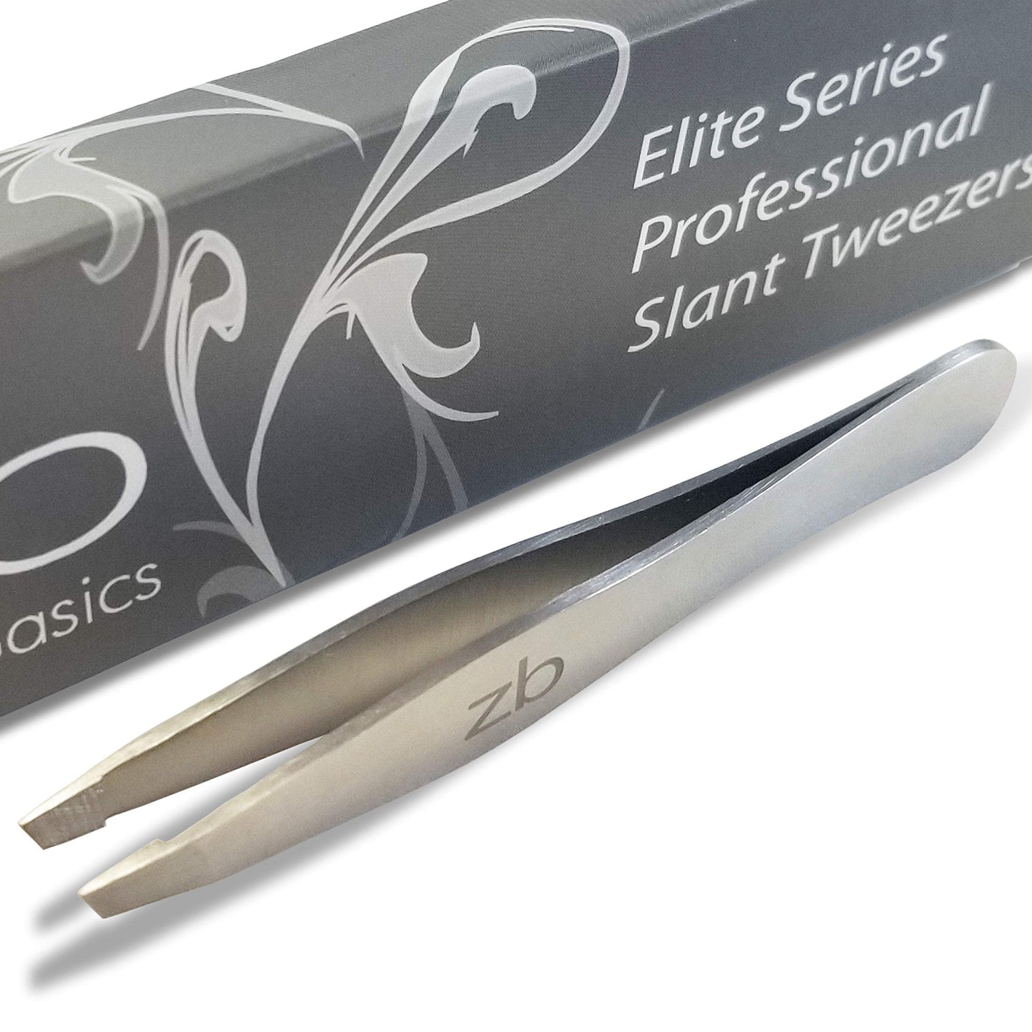 Zizzili Basics Elite Series Slant Tweezers - Surgical Grade Stainless Steel for Professionals (Satin Finish) Beauty and Personal Care Zizzili Basics