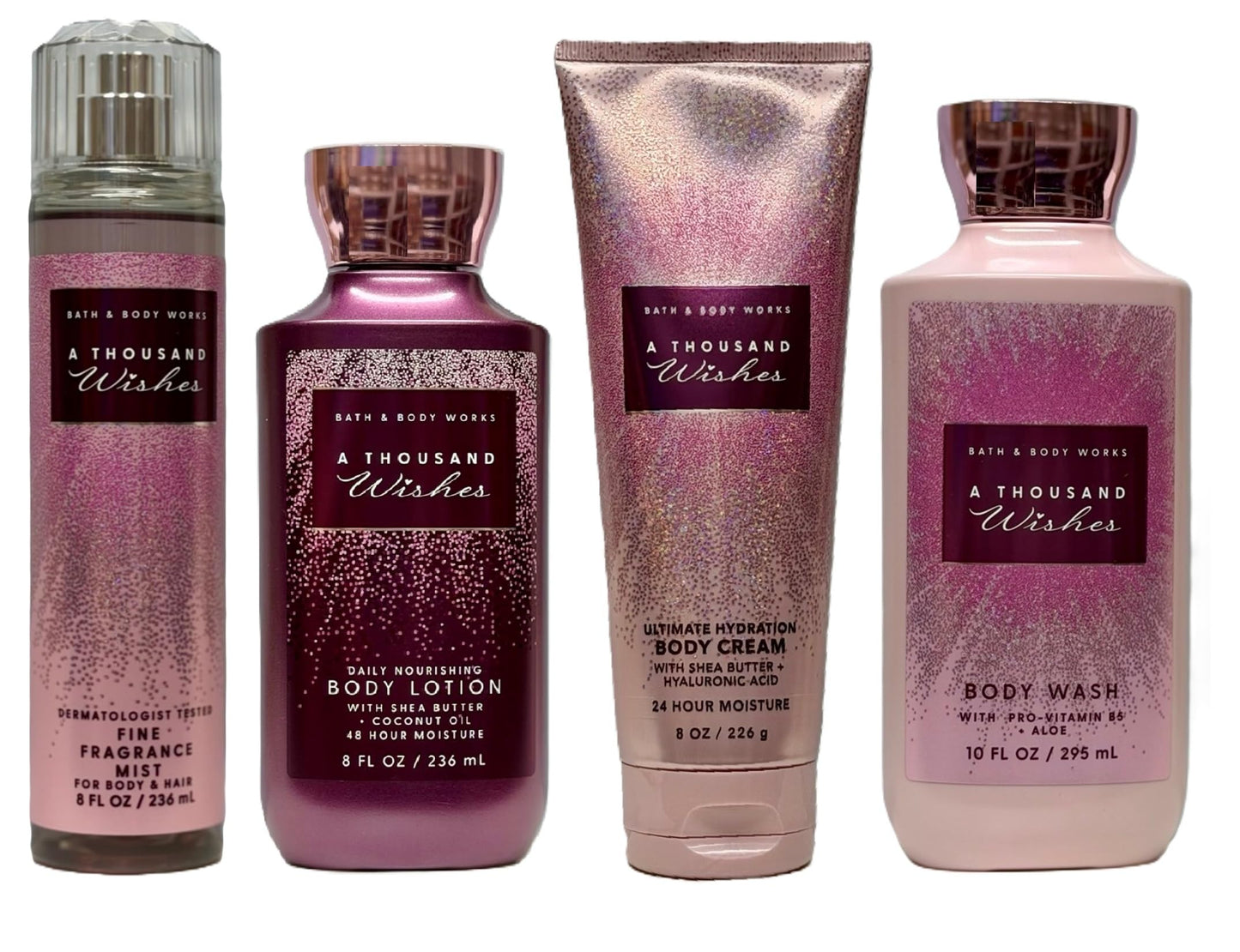 Bath and Body Works A Thousand Wishes 4 Piece Body Care Set - Mist, Body Cream, Lotion, and Body Wash - Full Size Beauty & Personal Care Bath & Body Works