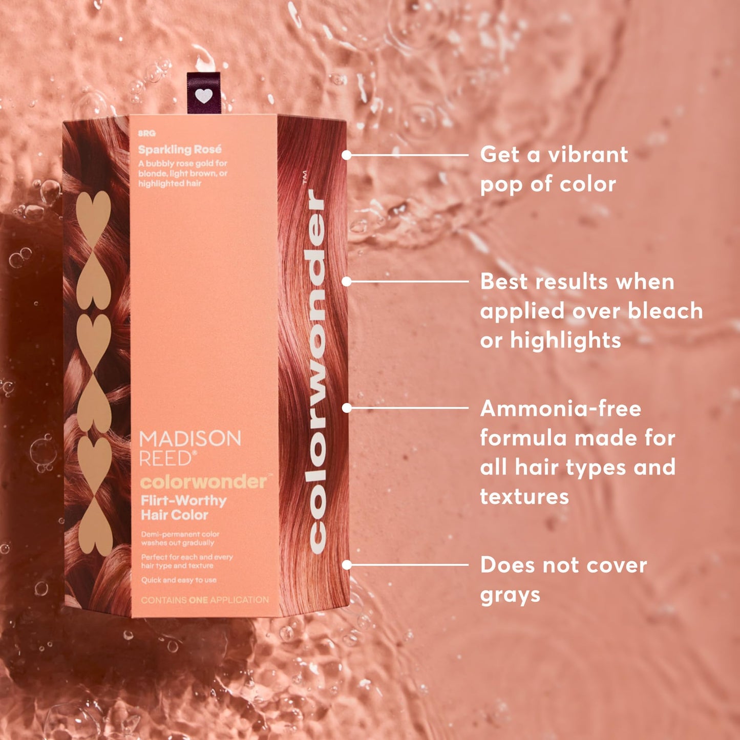 Madison Reed ColorWonder Demi-Permanent Hair Color Kit - 8RG Rose Gold (Sparkling Rosé) | Soft Rose-Gold Tone, Lasts 25 Washes, Ammonia-Free Beauty & Personal Care Madison Reed