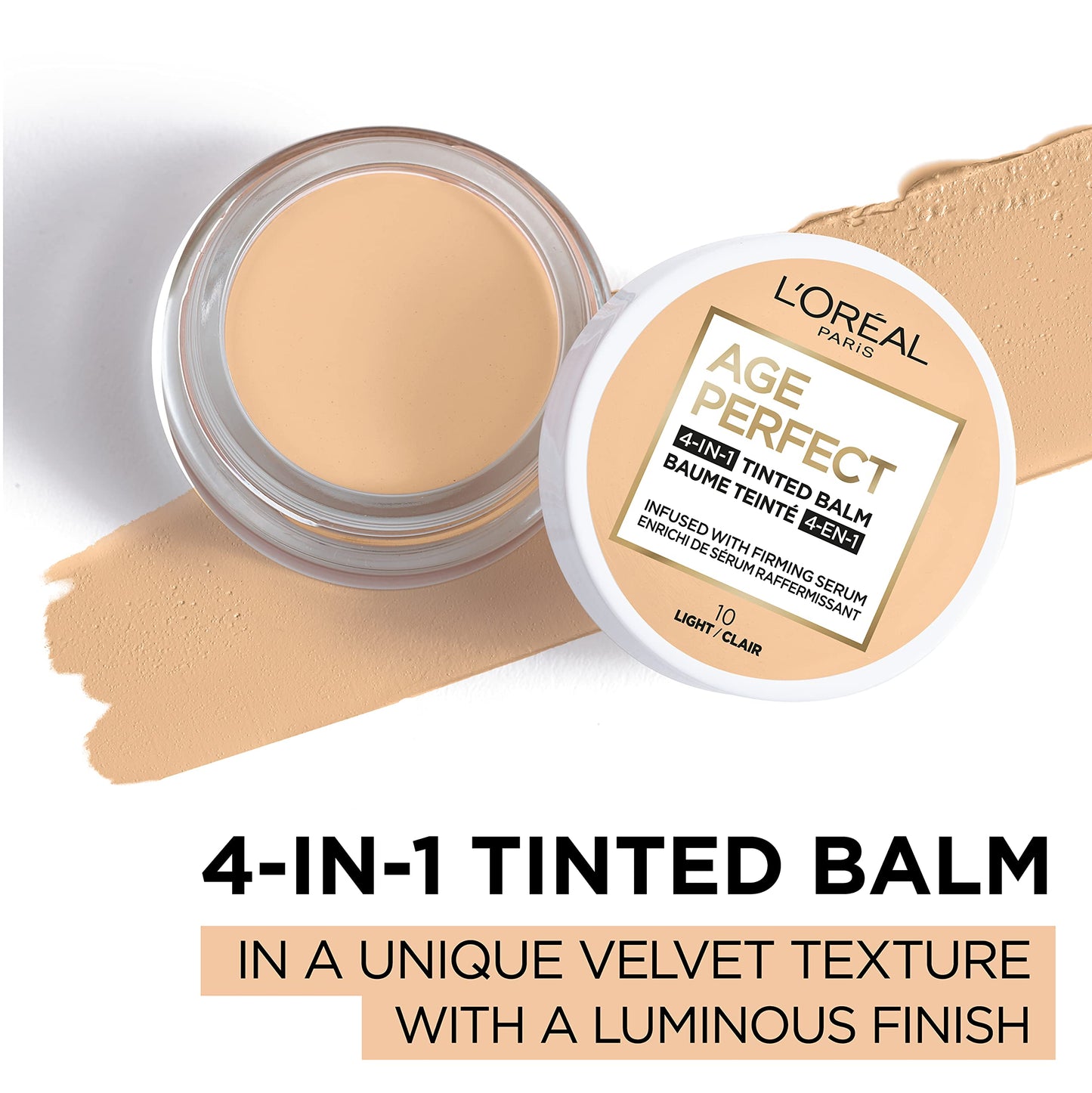 L'Oreal Paris Age Perfect 4-in-1 Tinted Face Balm Foundation with Firming Serum, Light 10, 0.61 Ounce Beauty & Personal Care L'Oreal Paris