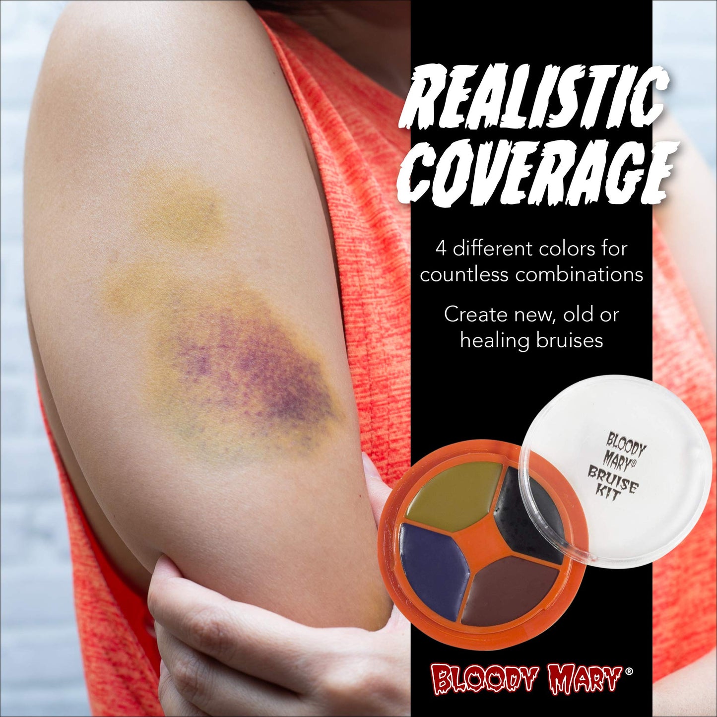 Bloody Mary, Special Effects Bruise Makeup Kit By Bloody Mary - Theatrical & Halloween Bruising Palette - SFX Fake Bruise Wheel For Fresh, Black Beauty & Personal Care Bloody Mary