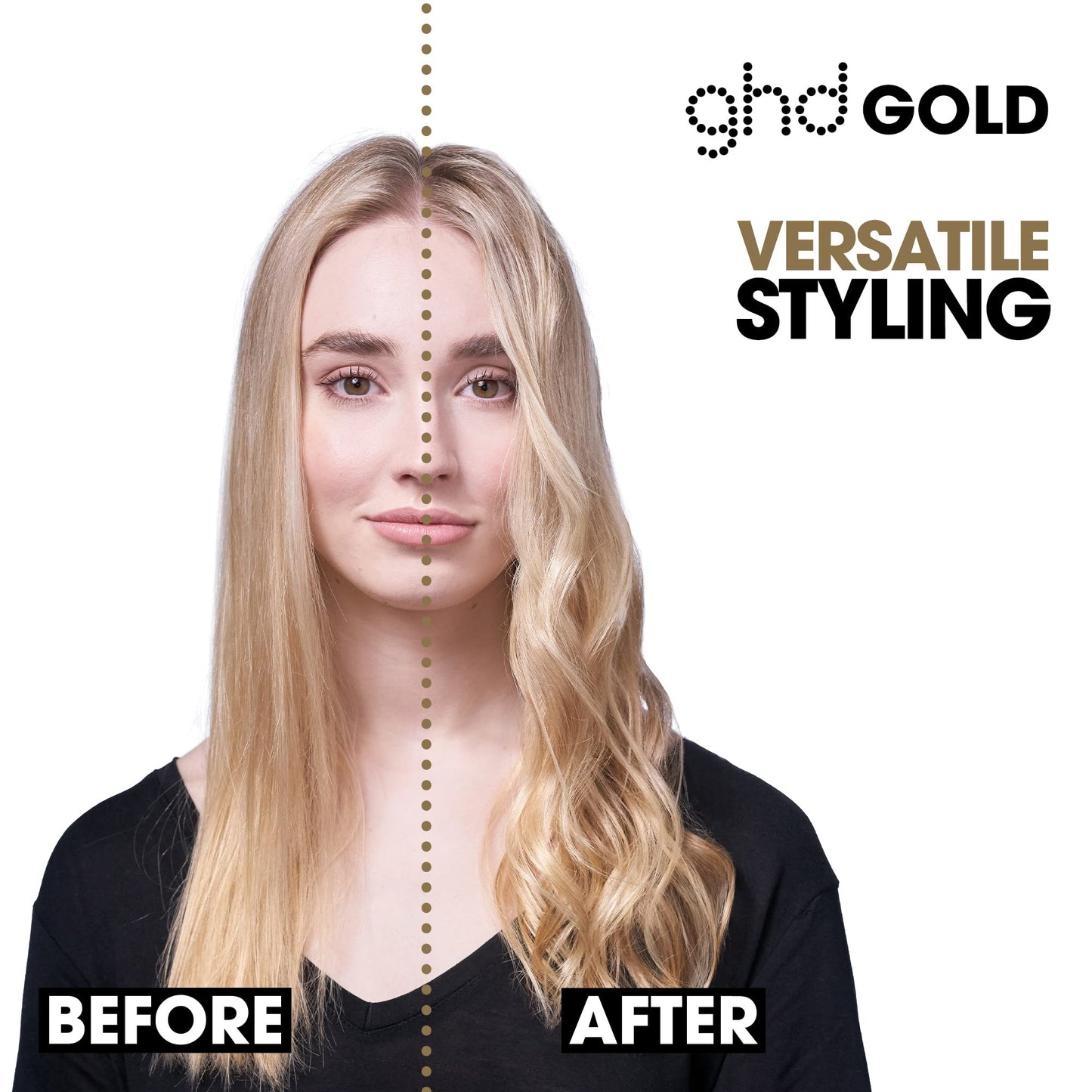 ghd Gold Styler - 1” Ceramic Flat Iron Hair Straightener - Dual-Zone Technology for Sleek Styles, Curls and Waves - 25s Heat-Up, 365ºF Safer Styling Beauty & Personal Care ghd