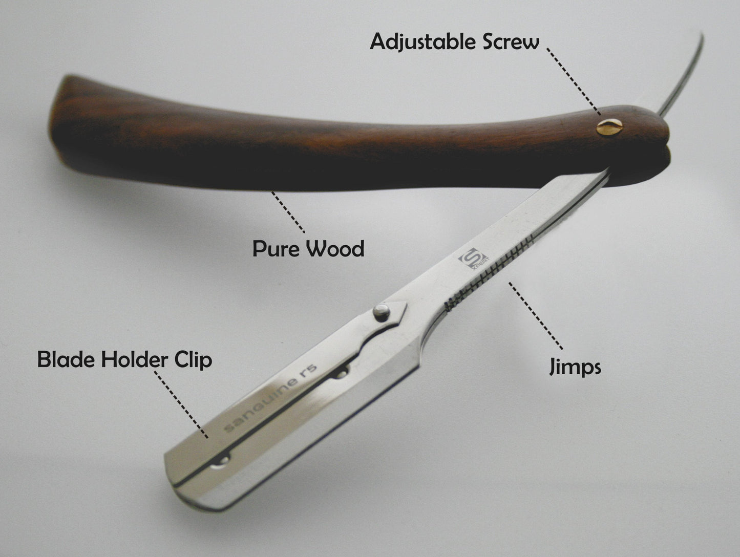 Pure Wood Shaving Razor/Cut Throat Razors/Men Razor (coolcut) + Free Blades & Pouch (wood-r5) Beauty and Personal Care Sanguine