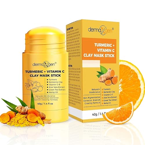 DERMAXGEN Organic Vitamin C Clay Mask Stick - Detox Clay Face Mask Stick for Acne Scars & Pore Cleansing - Clean Pores and Remove Blackheads - Improve Beauty & Personal Care DERMAXGEN