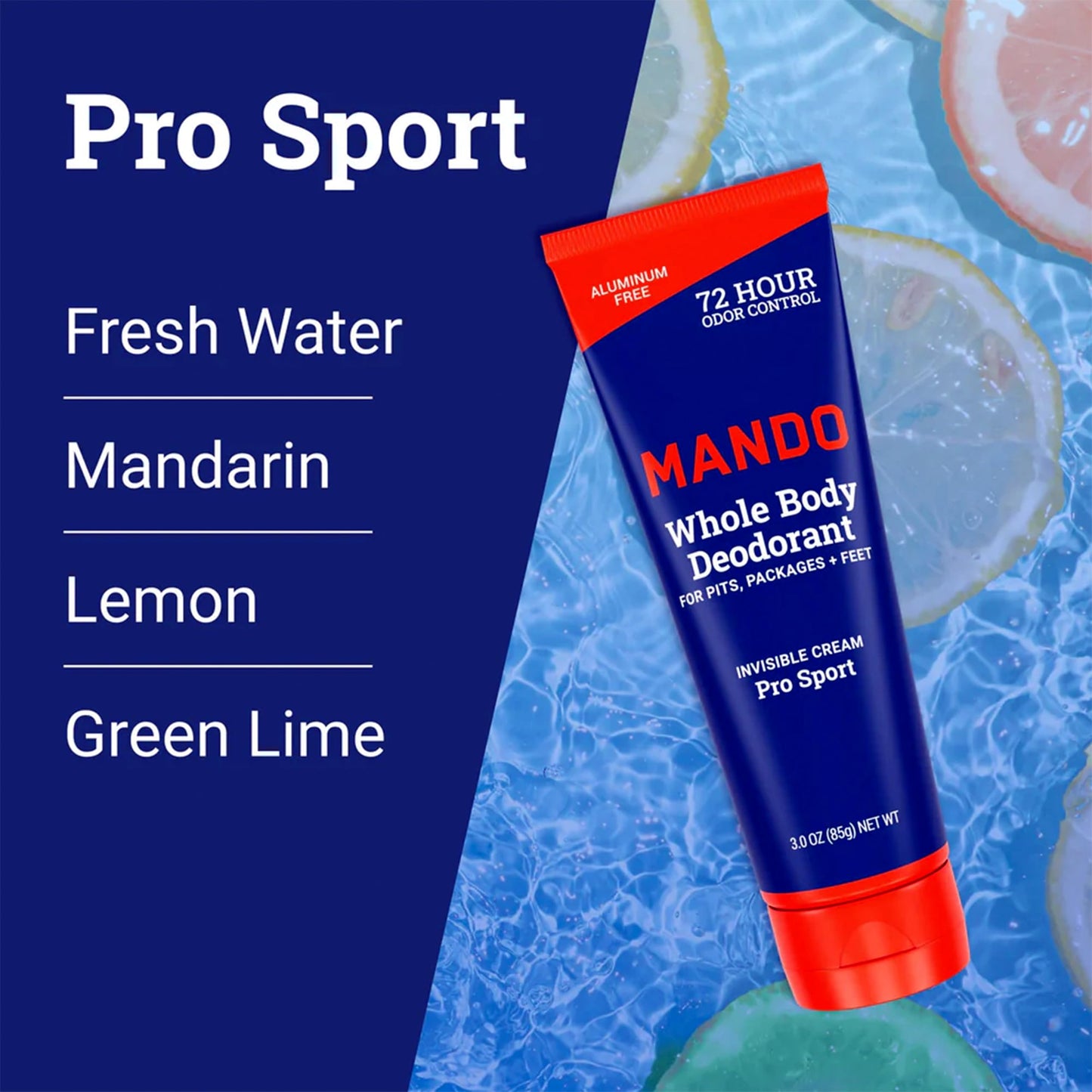 Mando Whole Body Deodorant - Men's Aluminum-Free Invisible Cream Deodorant - Pro Sport - 2.2oz - Pack Of 01 Beauty and Personal Care Mando