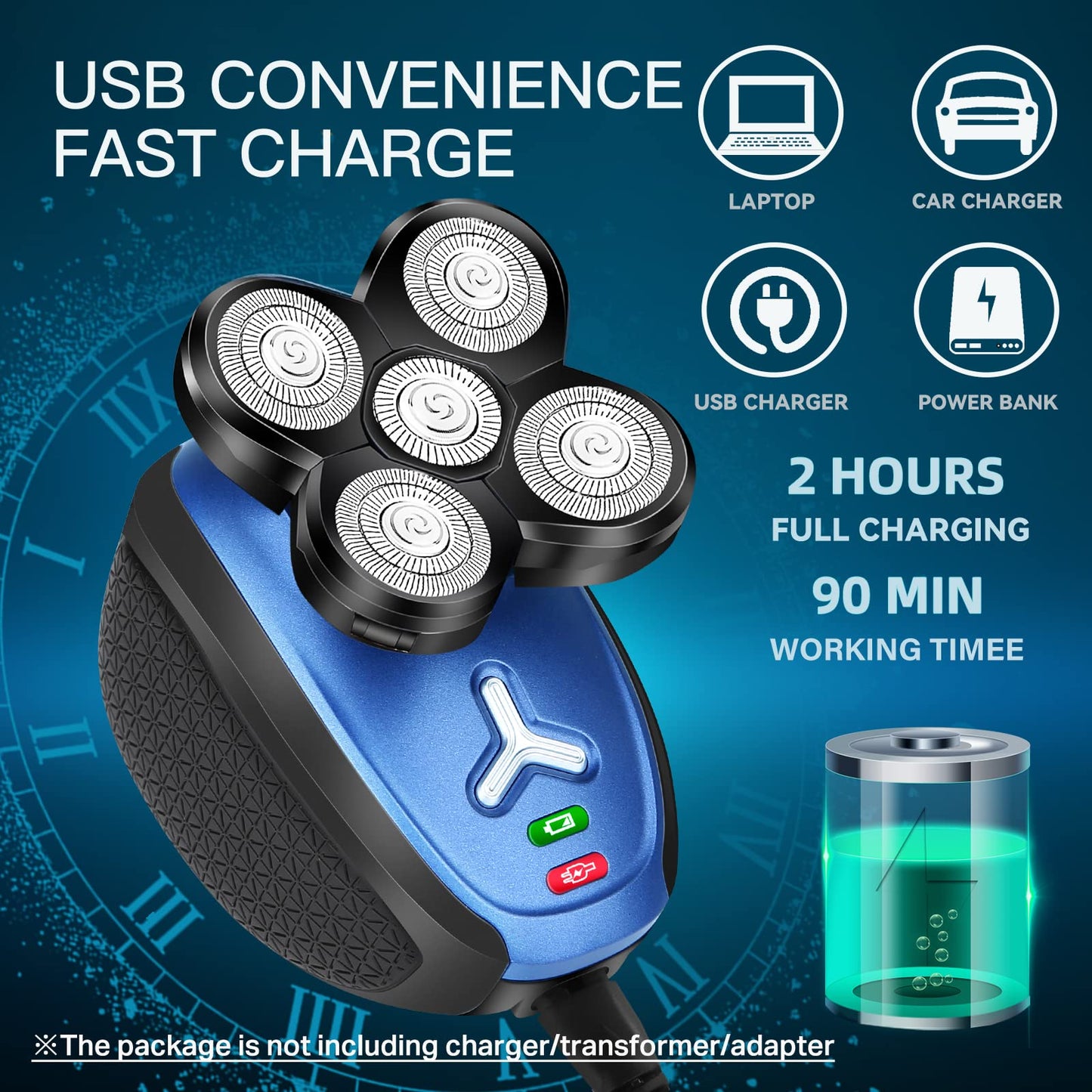 Head Shavers for Bald Men Electric Head Razors Wet Dry,Bald Head Shavers for Mens Head,Electric Shavers for Men Face, Grooming Ket Head Shaver Beauty and Personal Care iwoole