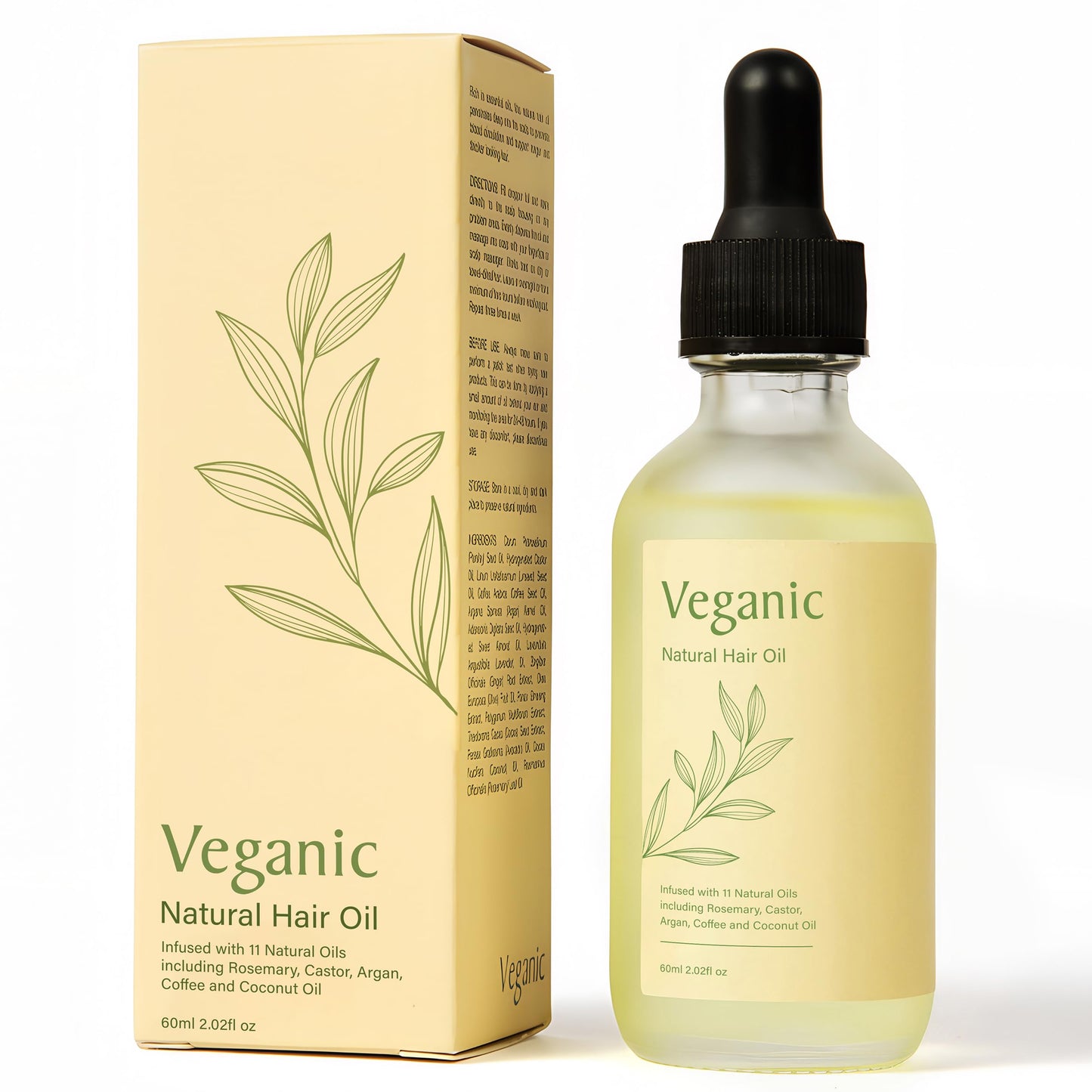 Veganic Natural Hair Growth Oil for Women infused with 10 Premium Botanic Oils plus Organic Rosemary Oil for Hair Growth | Salon-Grade Volumizing Beauty & Personal Care Veganic