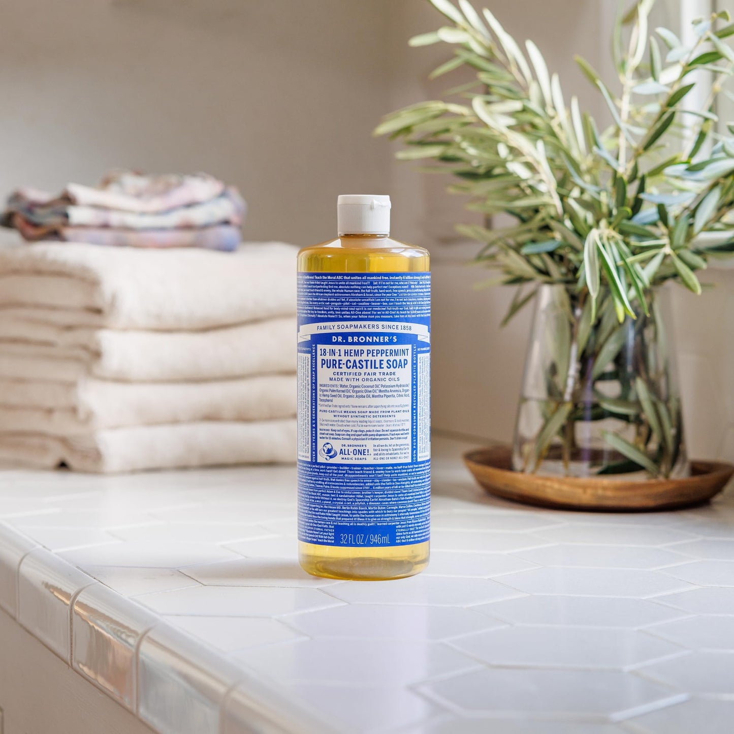 Dr. Bronner's Dr. Bronner Hemp Peppermint Pure Castile Oil Made with Organic Oils Certified - 25 Oz, 1count Beauty & Personal Care Dr. Bronner's