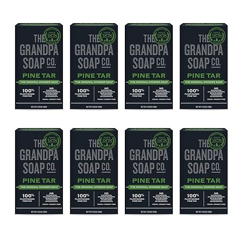The Grandpa Soap Company Pine Tar Bar Soap for Men- Made With Pine Tar Oil, 3 in 1 Cleanser Deodorizer and Moisturizer, Dermatologist Tested, Safe Beauty & Personal Care The Grandpa Soap Company