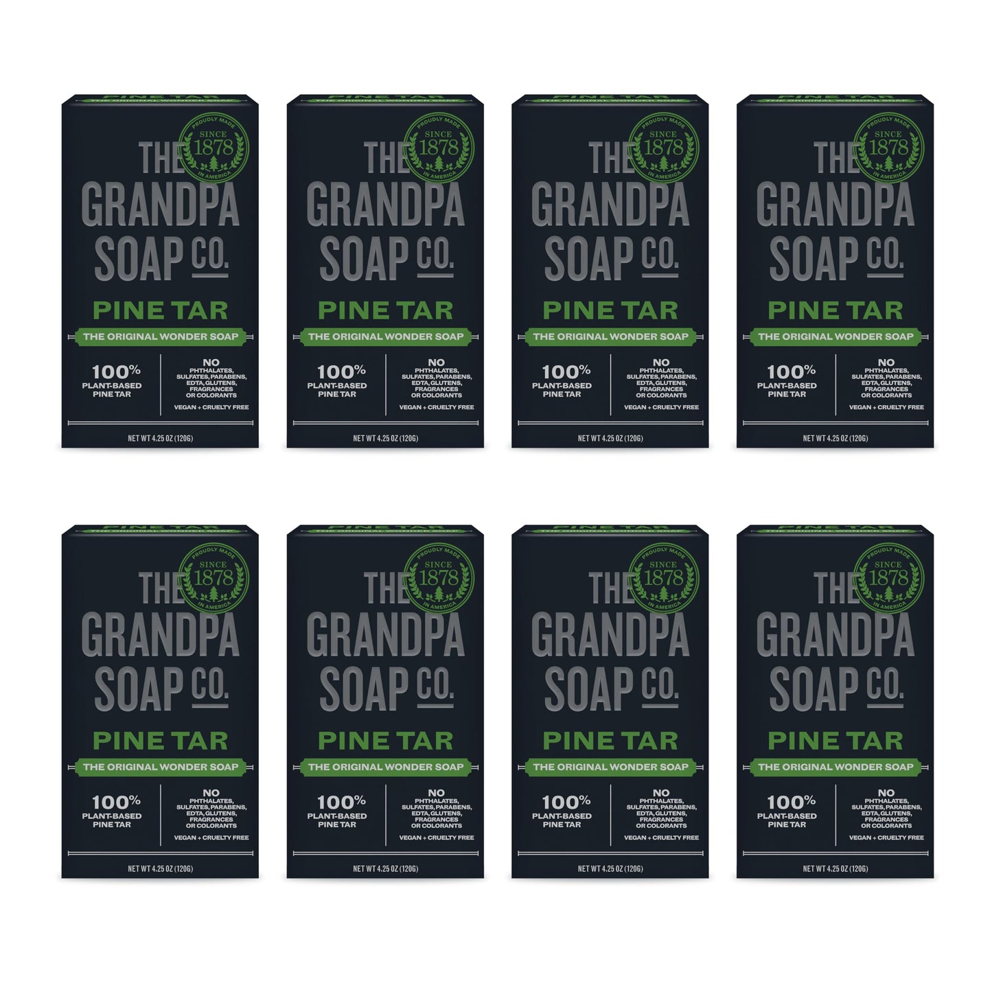 The Grandpa Soap Company Pine Tar Bar Soap for Men- Made With Pine Tar Oil, 3 in 1 Cleanser Deodorizer and Moisturizer, Dermatologist Tested, Safe Beauty & Personal Care The Grandpa Soap Company