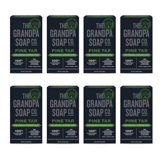 The Grandpa Soap Company Pine Tar Bar Soap for Men- Made With Pine Tar Oil, 3 in 1 Cleanser Deodorizer and Moisturizer, Dermatologist Tested, Safe Beauty & Personal Care The Grandpa Soap Company