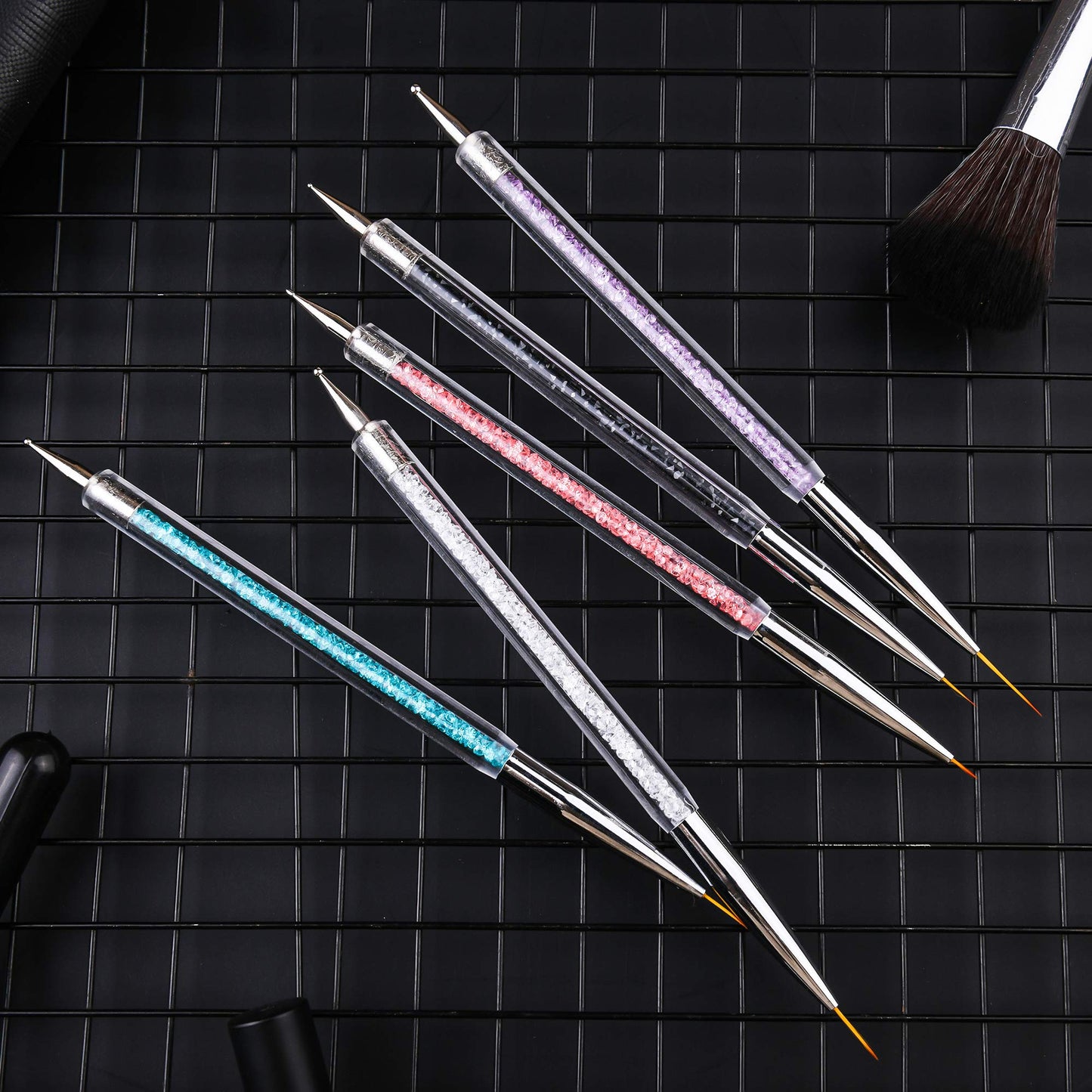 Mcduyant 8 Pieces Designs Brushes for Nail Art Resin Palette Gel Design Nail Art Dotting Tools Nail Gel Painting Brush Mixing Palette Nail Art Beauty & Personal Care Mcduyant