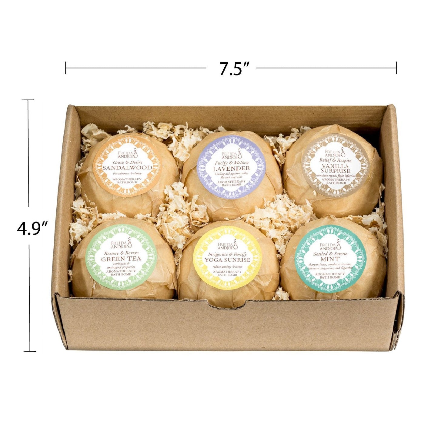 Home Spa Gift Basket Calming Relaxation Aromatherapy Bath Bombs, 6 Refreshing, Aromatic Scents to Moisturize, Revitalize, Rejuvenate Mind, Body & Soul Beauty and Personal Care Freida and Joe