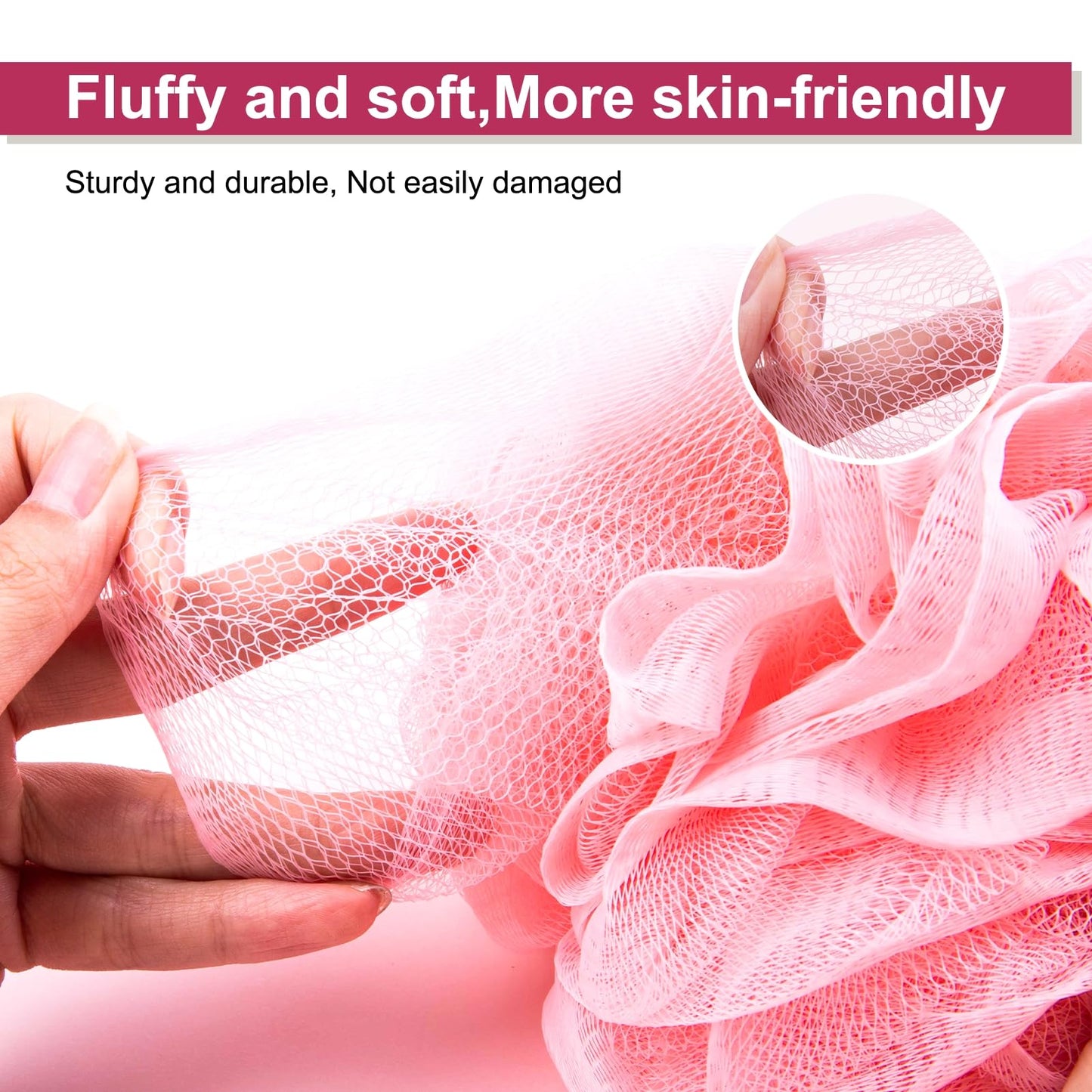 MTDLYICE Loofah for Women 75g 4 Pack, Bath Sponge Soft Mesh Shower Puff Loofah Sponge, Exfoliating Body Scrubber, lufas for Women, Shower Accessories Beauty & Personal Care MTDLYICE