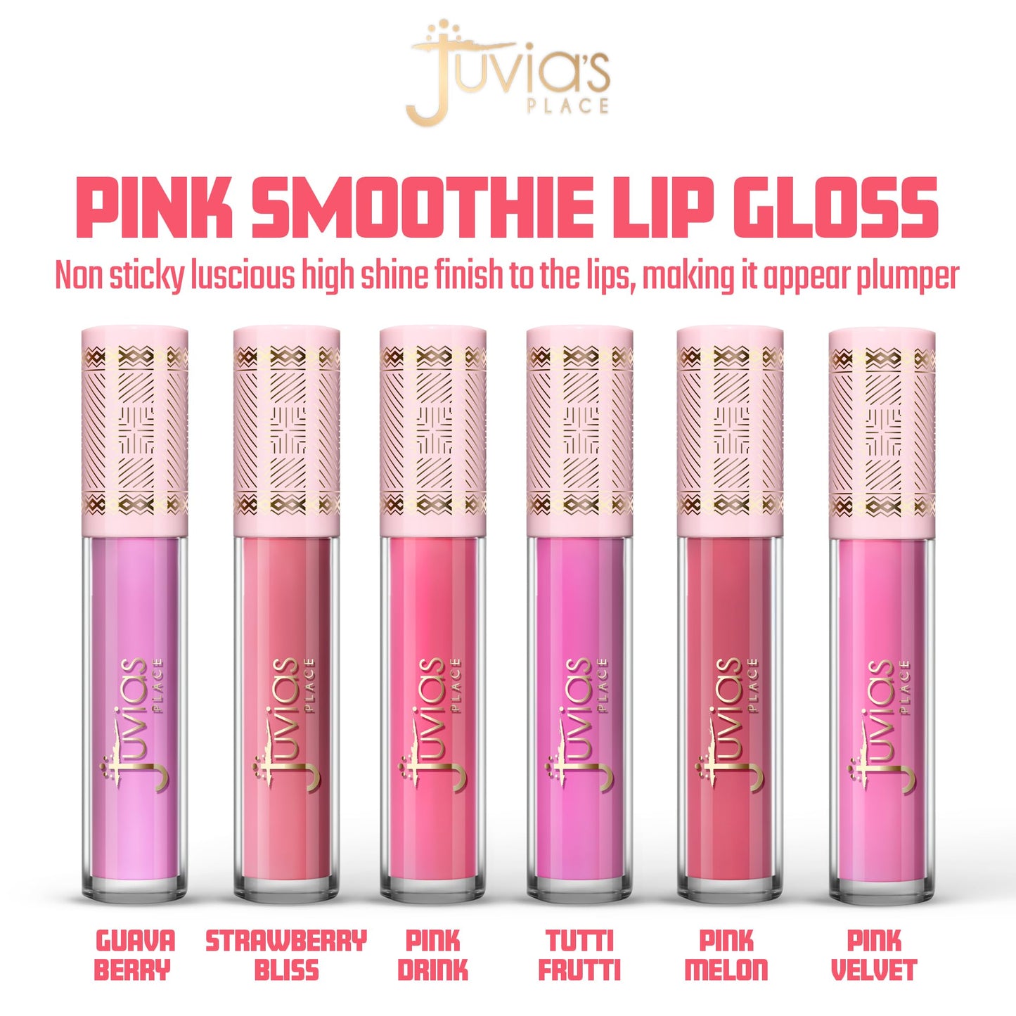 Juvia's Place Smoothie Lip Gloss Tutti Fruitty - Hydrating Cream Lipgloss with Pink & Mauve Tones - Non Sticky Plumping Glosses - High Shine Lipgloss Beauty & Personal Care Juvia's Place