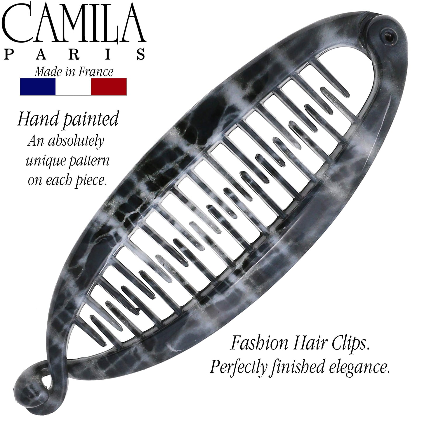 Camila Paris CP3102 4.5 inch French Banana Clip Hair Comb Classic Girls Updo Flexible Ponytail Holder Interlocking Banana Combs, Fashion Durable Beauty & Personal Care Camila