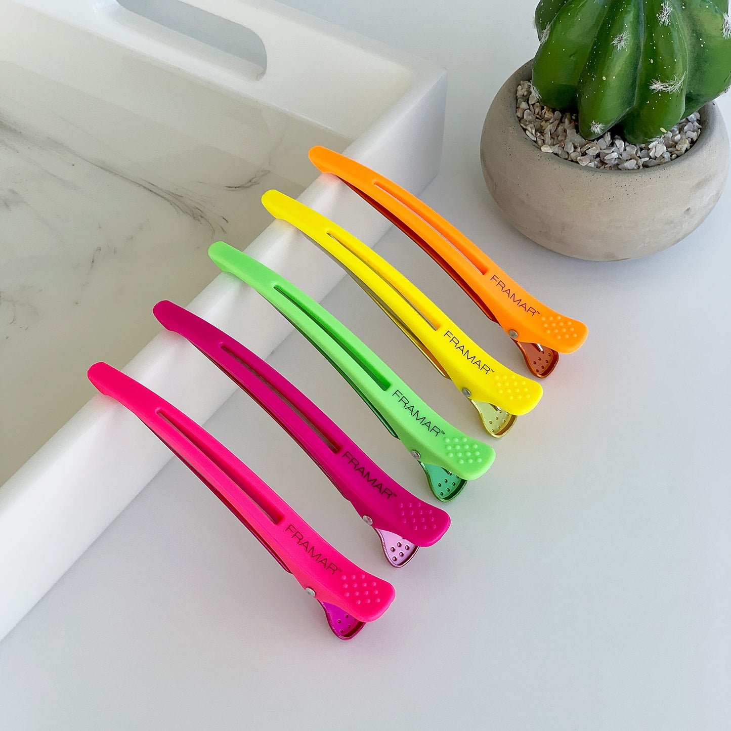 Framar Neon Creaseless Hair Clips 10 pack - Professional Salon Hair Clips for Styling Sectioning, Hair Styling Clips, Hair Clip For Sectioning, Hair Beauty & Personal Care FRAMAR