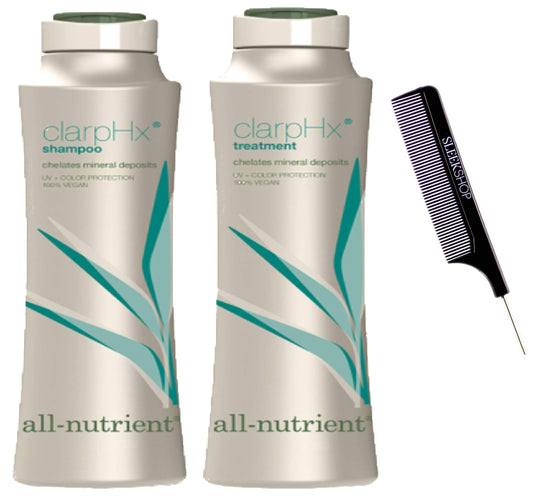 All-Nutrient ClarpHx Shampoo & Conditioner DUO SET, Chelates Hair Mineral Deposits for Pool & Well Water Exposure (w/Comb) Clarifying UV+ Protection Beauty & Personal Care All Nutrient