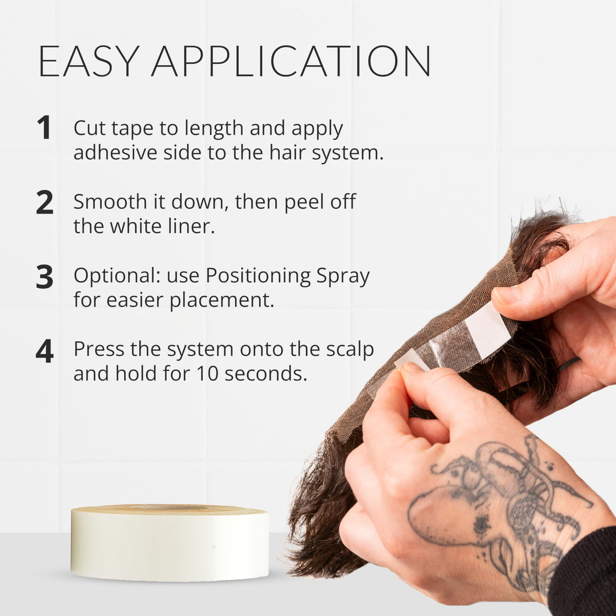 Walker Tape Ultra Hold Adhesive Tape Roll 1" x 36 Yards, Maximum Wear Double Sided Tape, Hair Extensions Human Hair and Wig Tape, Long Lasting Strong