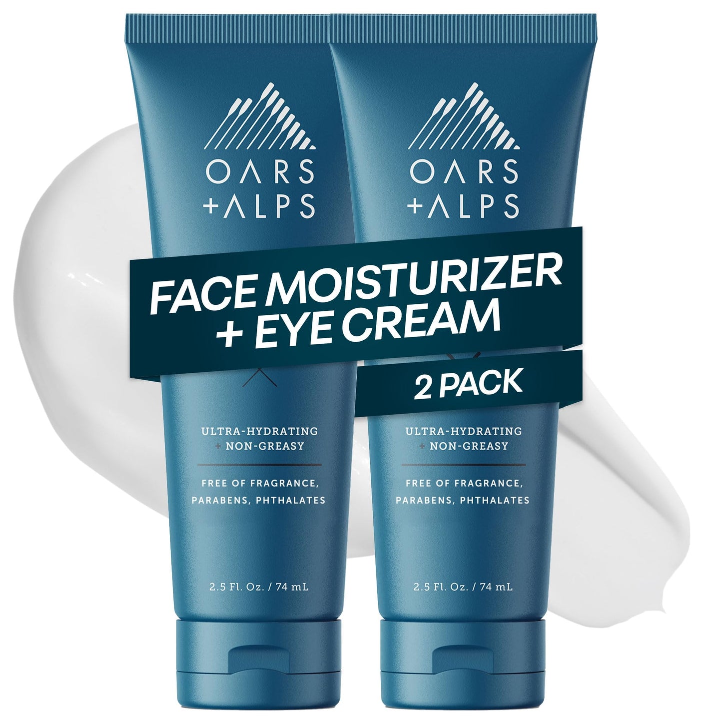 Oars + Alps Face Moisturizer and Eye Cream, Face Lotion with Aloe Leaf Juice and Vitamin E, Long Lasting, Hydrating Cream, TSA Friendly, 2.5 Fl Oz, 2 Beauty & Personal Care Oars + Alps