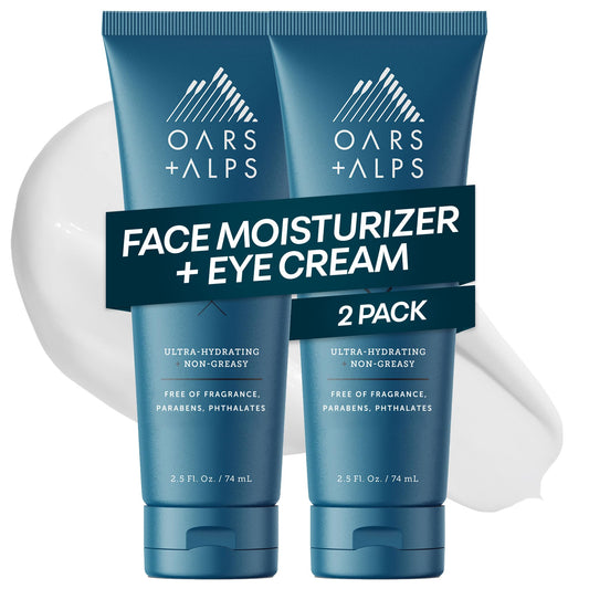 Oars + Alps Face Moisturizer and Eye Cream, Face Lotion with Aloe Leaf Juice and Vitamin E, Long Lasting, Hydrating Cream, TSA Friendly, 2.5 Fl Oz, 2 Beauty & Personal Care Oars + Alps