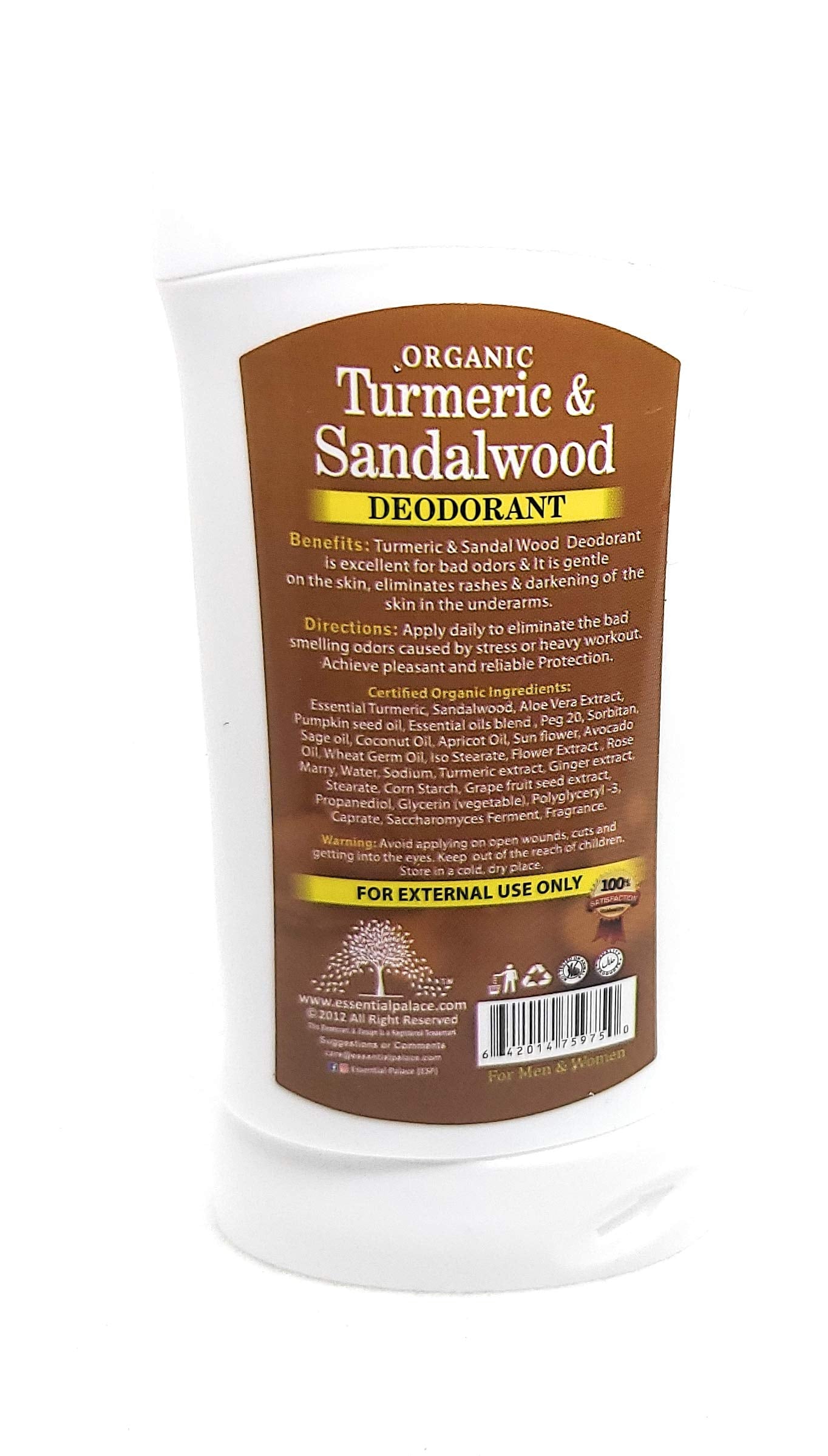 ORGANIC TUMERIC & SANDALWOOD DEODORANT ONLY 1 Beauty and Personal Care Essential Palace