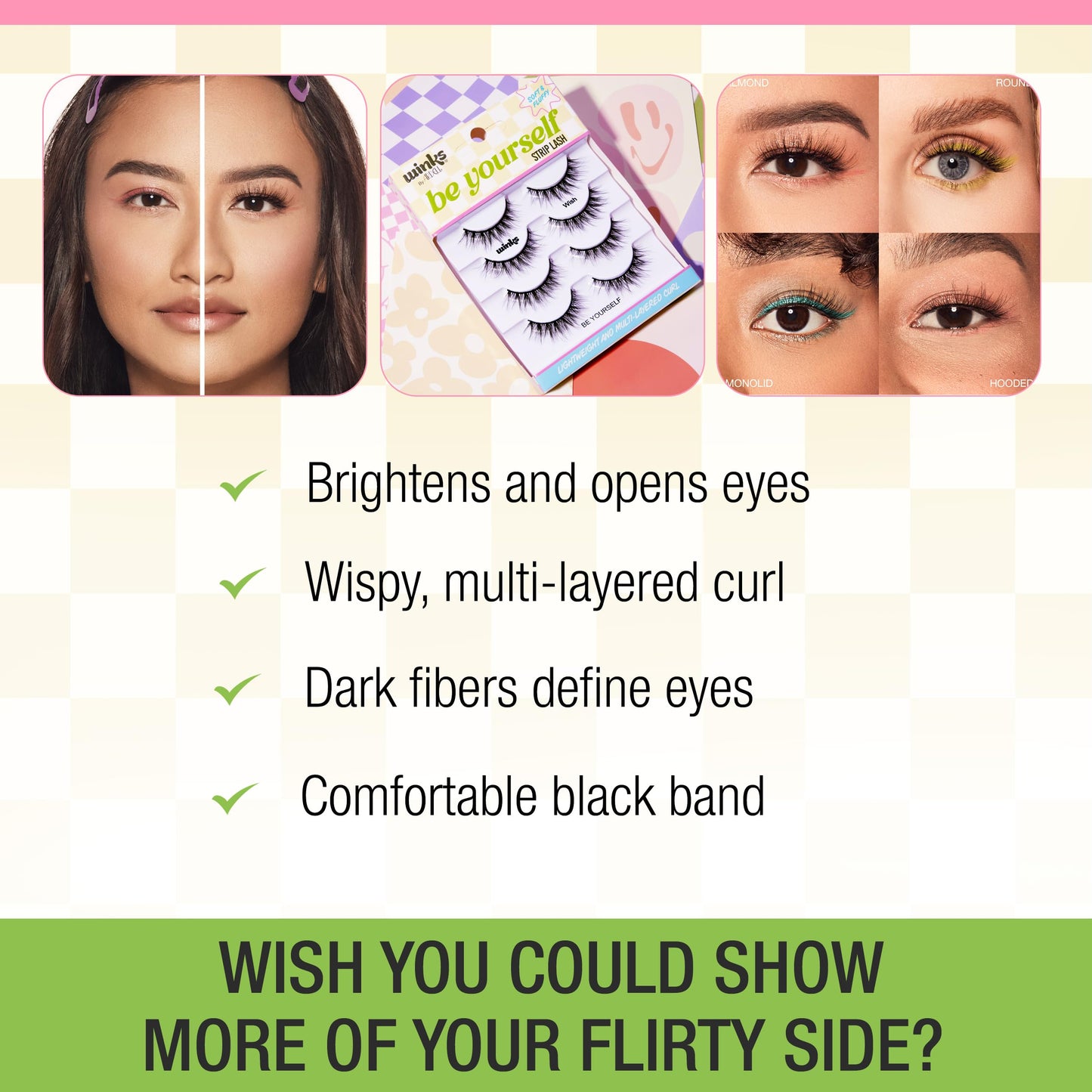 Ardell Winks Be Yourself Lashes - Wish Style, Black Strip Lashes for Dramatic Doll Eye Effect, Full Volume, Natural Look False Eyelashes, 4-Pack Beauty & Personal Care Ardell