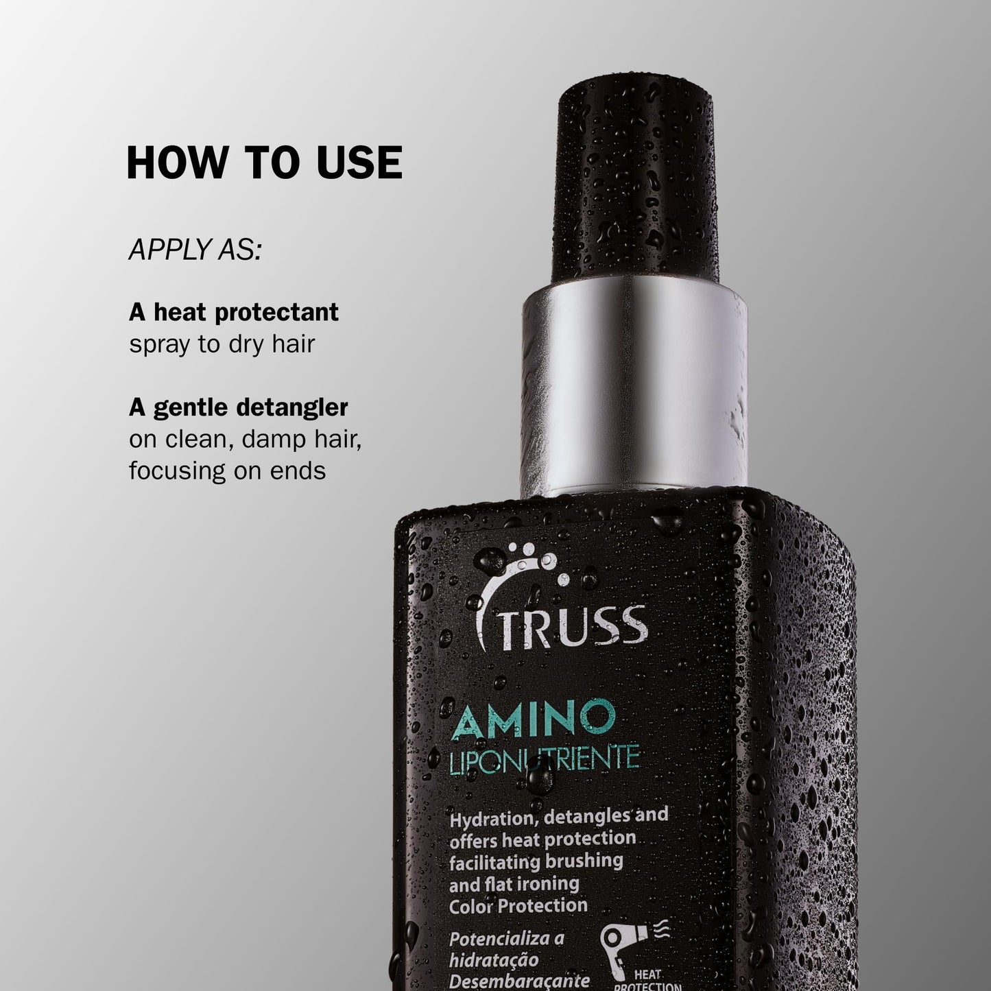 TRUSS Amino Heat Protection Spray 7.61oz | Anti-Frizz Leave-In, Detangler & Color-Safe Heat Protectant with Essential Oils & Amino Acids Beauty & Personal Care TRUSS