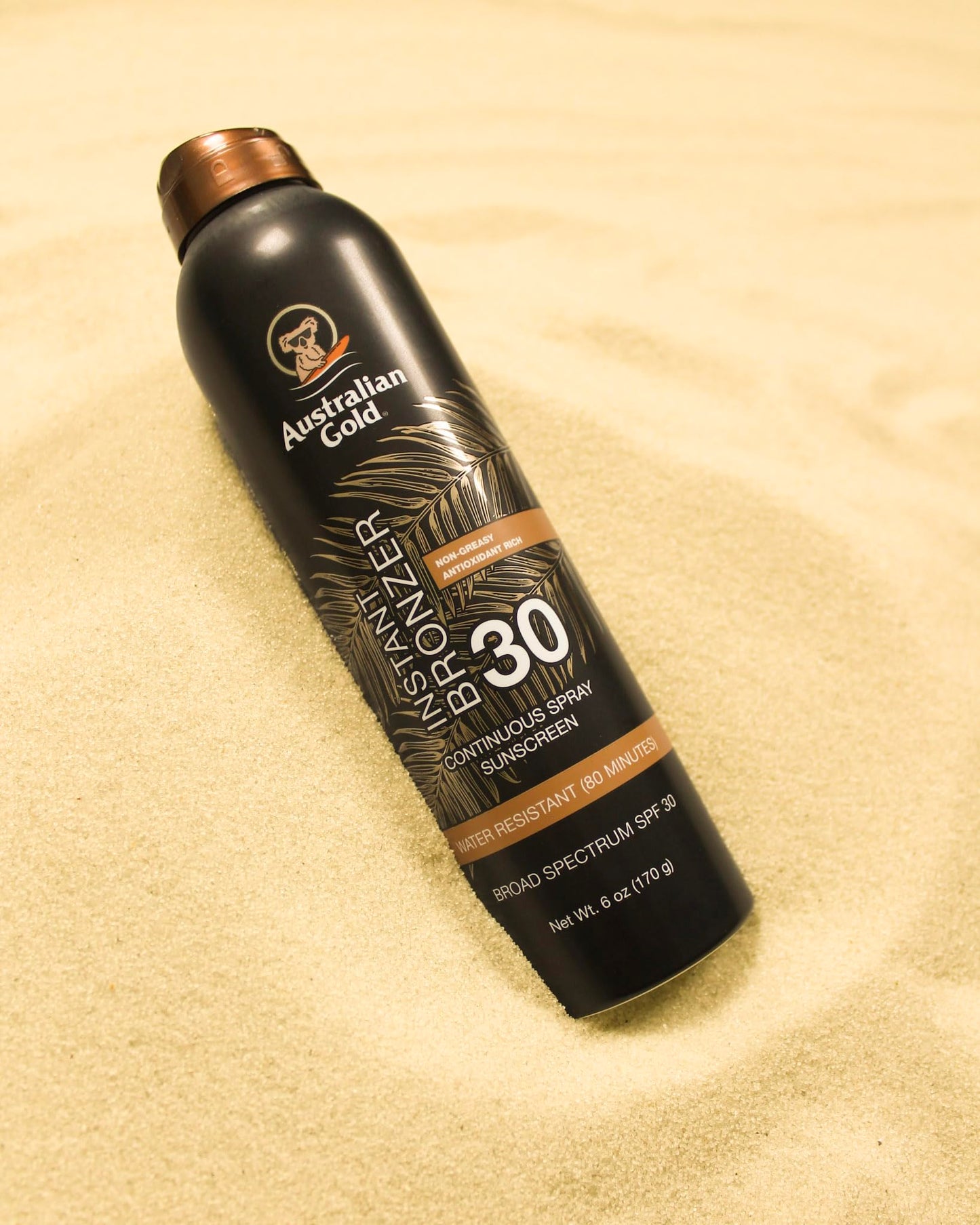 Australian Gold Continuous Spray Sunscreen with Instant Bronzer SPF 30, Immediate Glow & Dries Fast Water Resistant NonGreasy Oxybenzone Free Cruelty Beauty & Personal Care Australian Gold