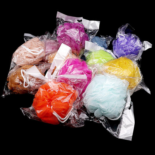 (50 Pack) Kheoxusa Loofah Individually Wrapped,Individually Wrapped Loofah,Travel Size Shower Bath Scrunchies,Sponges Pouf Mesh for Body Bath Shower Beauty and Personal Care Kheoxusa