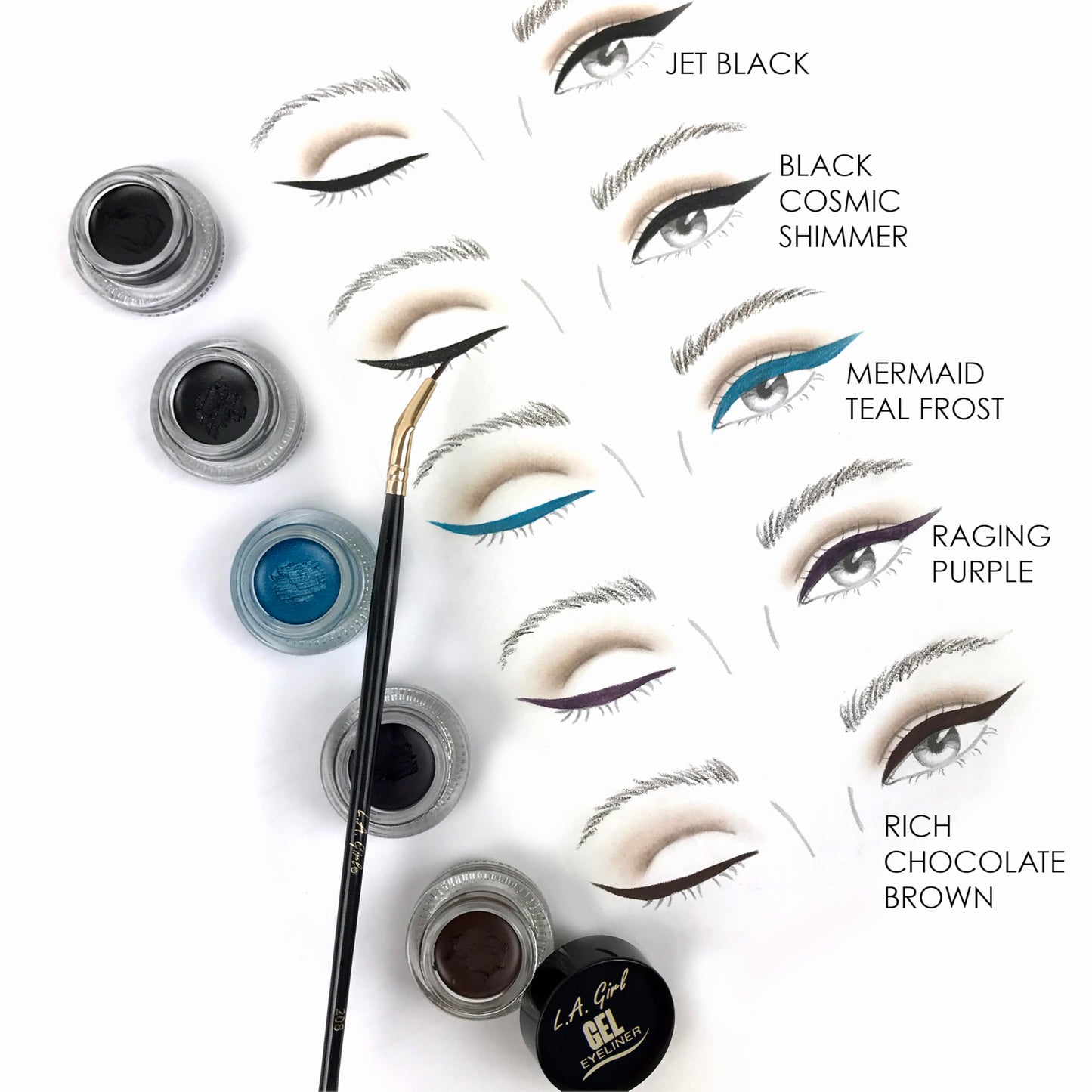 L.A. Girl Gel Eyeliner, Black Cosmic Shimmer GEL732 Beauty & Personal Care L.A. Girl