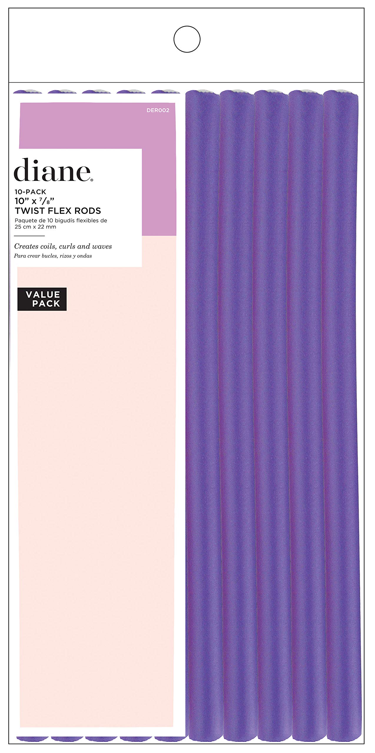 Diane DER002 Twist-flex Rods, Purple, 7/8 Inch 10 Pack Beauty & Personal Care Diane