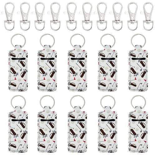 allydrew 10 Pack Chapstick Holder Keychain, Keyring for Lip Balm Lip Gloss Lipstick with 10 Pieces Metal Keyring Clasps, Golf Beauty & Personal Care allydrew