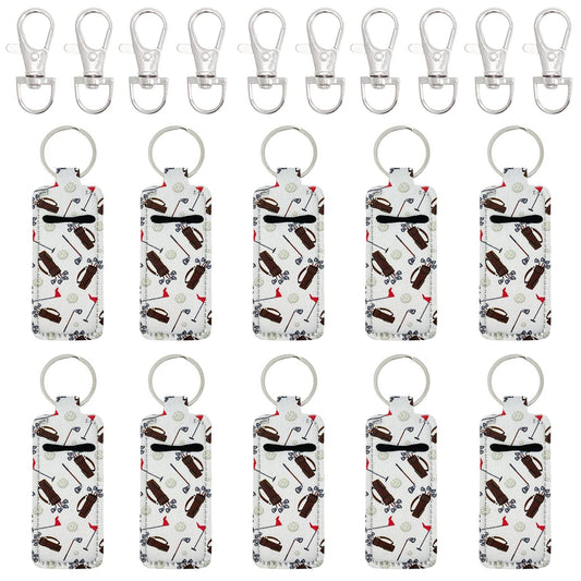allydrew 10 Pack Chapstick Holder Keychain, Keyring for Lip Balm Lip Gloss Lipstick with 10 Pieces Metal Keyring Clasps, Golf Beauty & Personal Care allydrew
