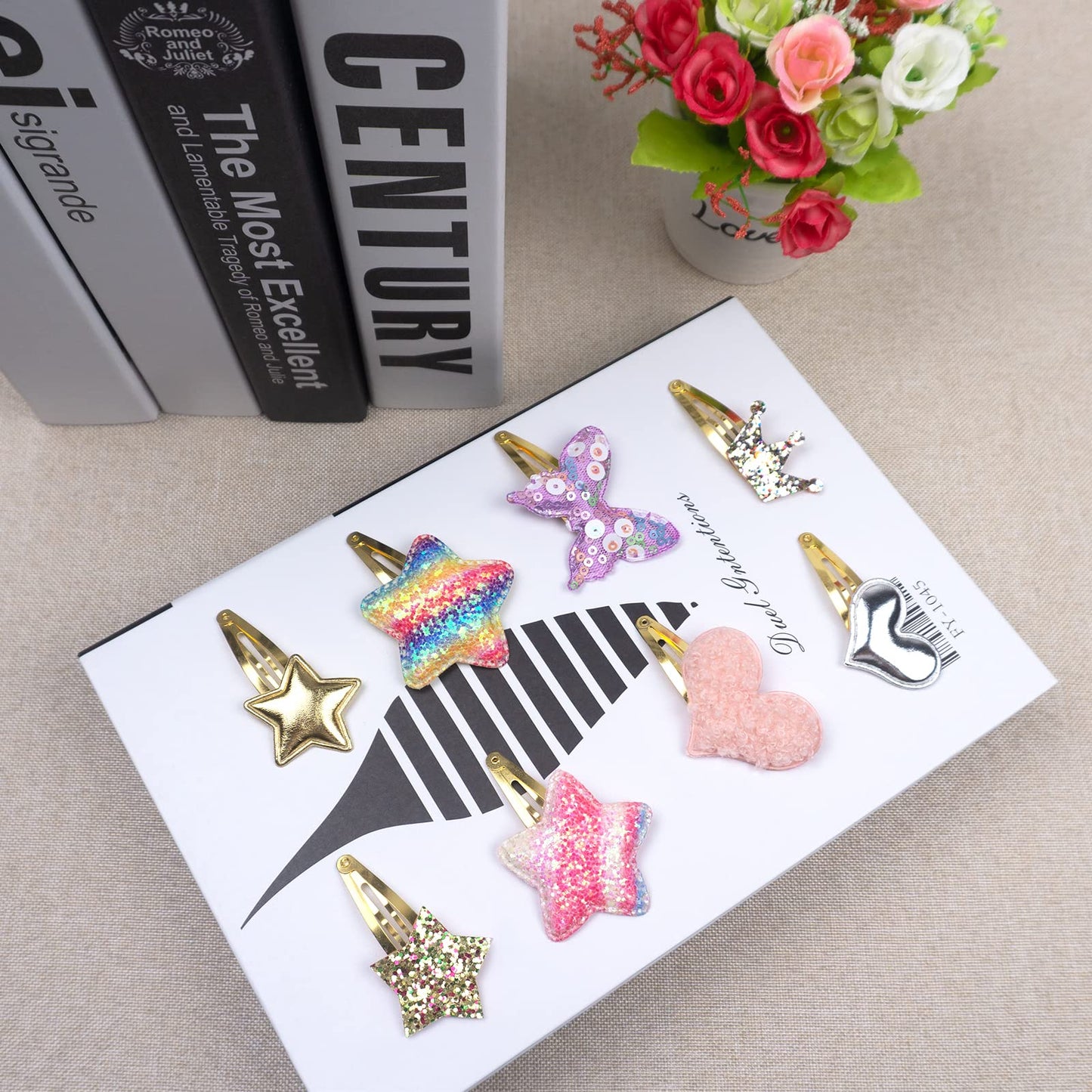 8 Pairs/16 Pack Hair Clips for Girls, Gingbiss Butterfly Metal Snap Hair Clips, Cute Girls Barrettes Heart Shaped Hair Clips Accessories for Kids Beauty & Personal Care Gingbiss