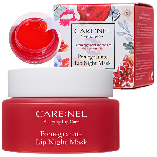 CARE:NEL Lip Mask Overnight 23g (Pomegranate) - Moisturizer for Dry Lips - Overnight Treatments Balm, Day and Night Repair Gloss, Scrubs Exfoliator Beauty and Personal Care CARE:NEL