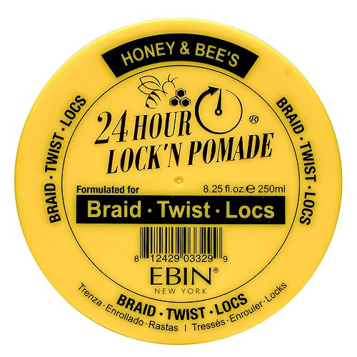 EBIN NEW YORK 24 HOUR LOCK'N POMADE Braid Formula, Honey & Bee’s, 8.25 Oz | Great for Braiding, Twisting, Edges, No Residue, No Flaking, Extreme Firm Beauty & Personal Care EBIN NEW YORK