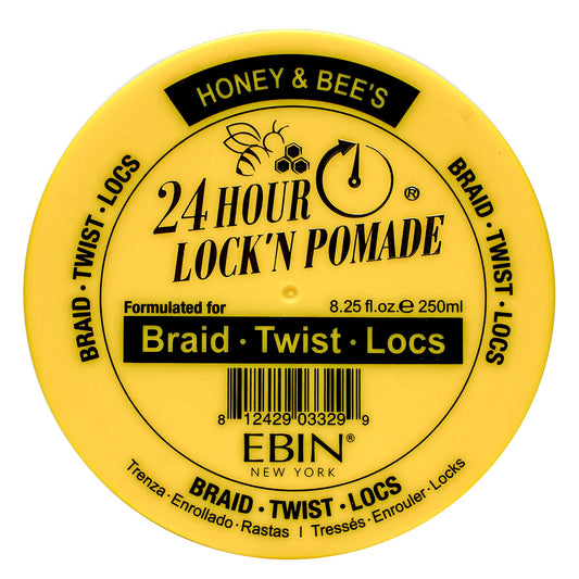 EBIN NEW YORK 24 HOUR LOCK'N POMADE Braid Formula, Honey & Bee’s, 8.25 Oz | Great for Braiding, Twisting, Edges, No Residue, No Flaking, Extreme Firm Beauty & Personal Care EBIN NEW YORK