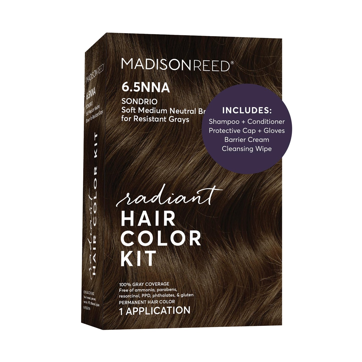 Madison Reed Radiant Hair Color Kit - 6.5NNA Medium Neutral Brown (Sondrio), Permanent Hair Dye for Resistant Grays, 100% Gray Coverage | PPD-Free Beauty & Personal Care Madison Reed