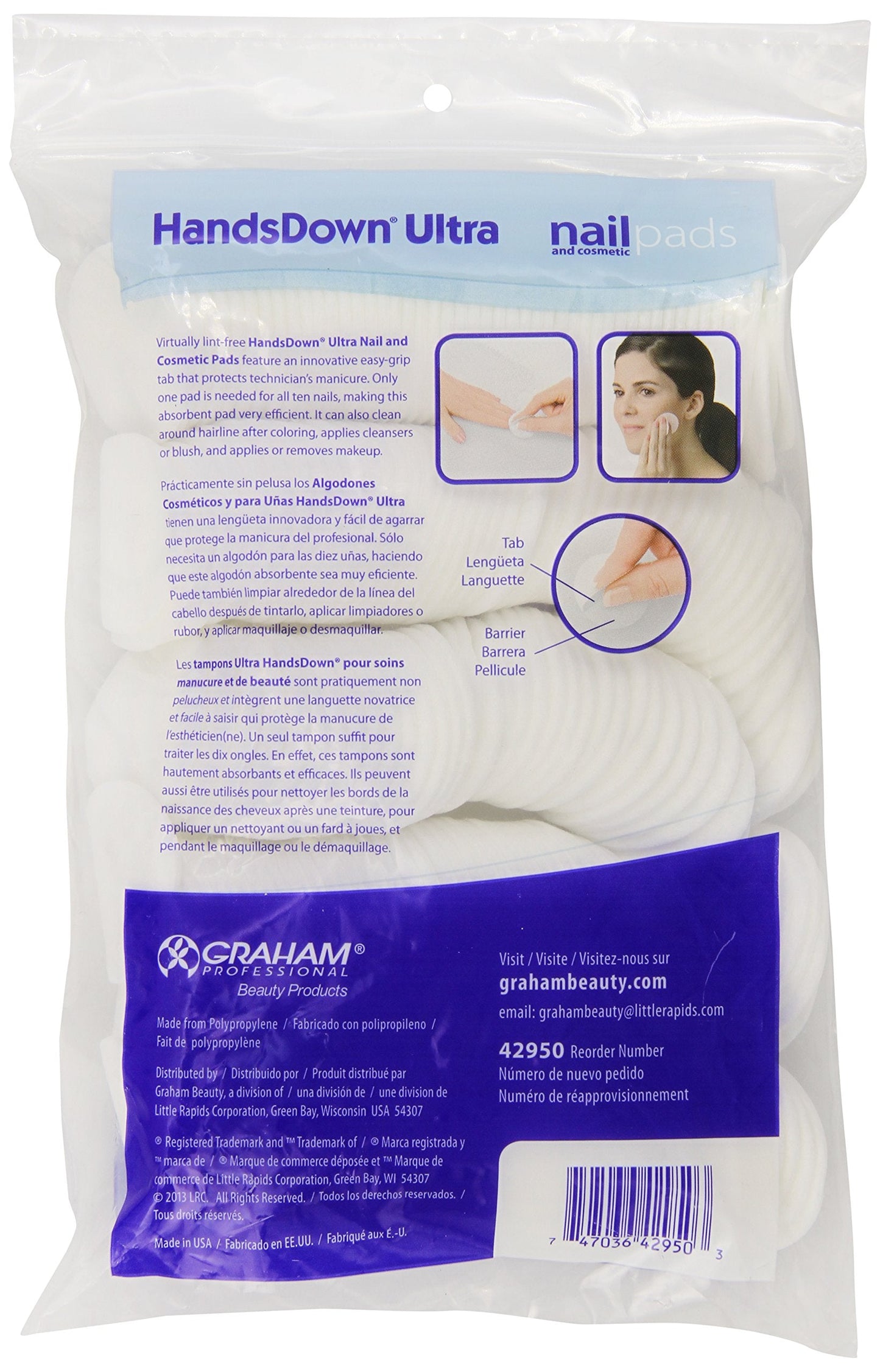 Graham Hands Down Ultra Nail and Cosmetic Pads, White, 240 Count Beauty & Personal Care Graham Medical
