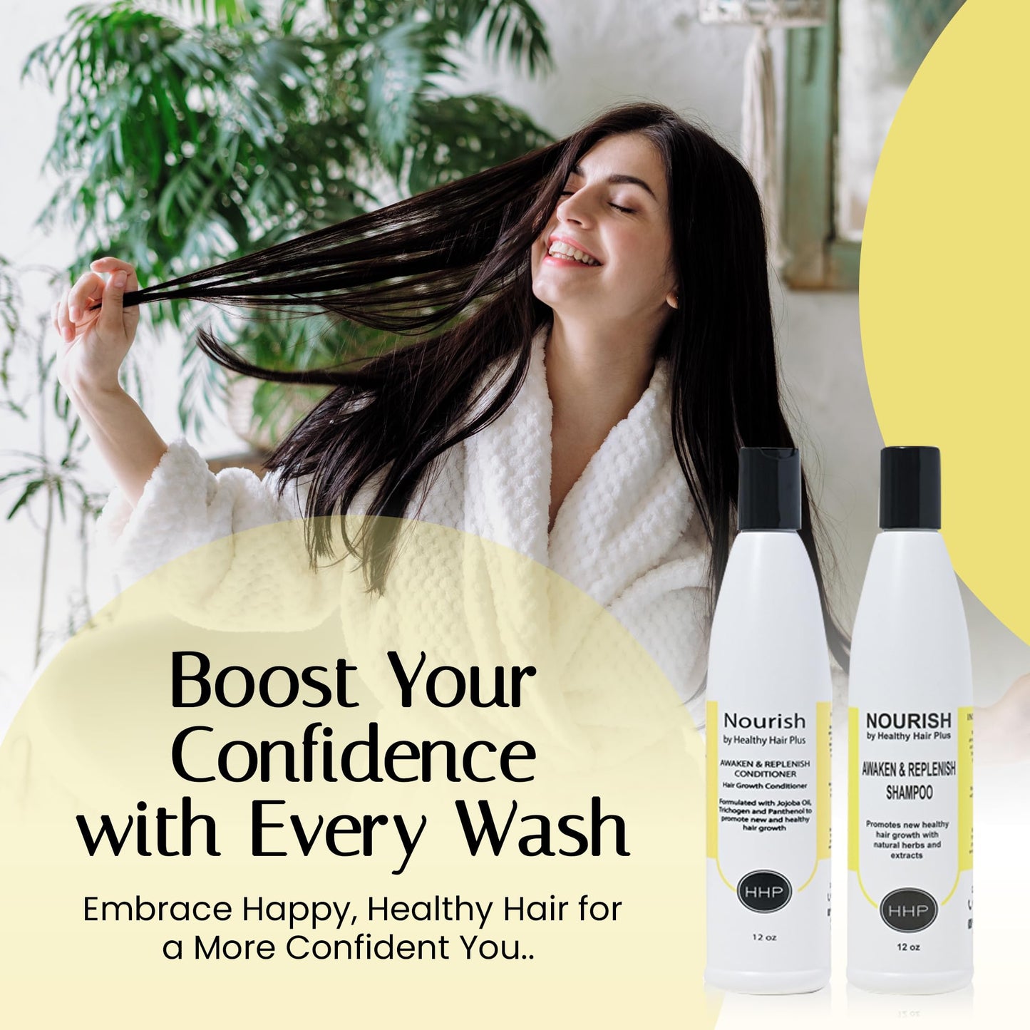 Nourish - Awaken And Replenish Combo - Hair Growth Shampoo & Conditioner for Thinning Hair Treatment Beauty & Personal Care Nourish by Healthy Hair Plus