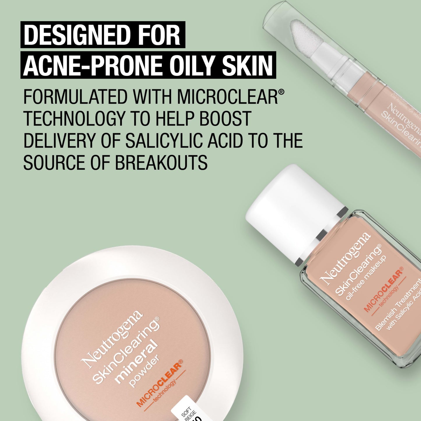 Neutrogena SkinClearing Pressed Mineral Powder Compact for Acne Prone Skin, Oil Absorbing Acne Makeup with Salicylic Acid helps to Cover, Treat Beauty & Personal Care Neutrogena