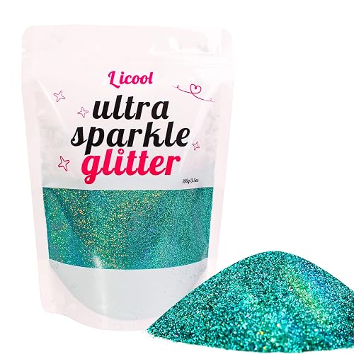 Holographic Fine Glitter, 100g Craft Glitter for Epoxy Resin, Iridescent Sequins, Loose Glitter for Face Body Hair Eye, Makeup Cosmetic Glitter Beauty & Personal Care LICOOL GLITTER