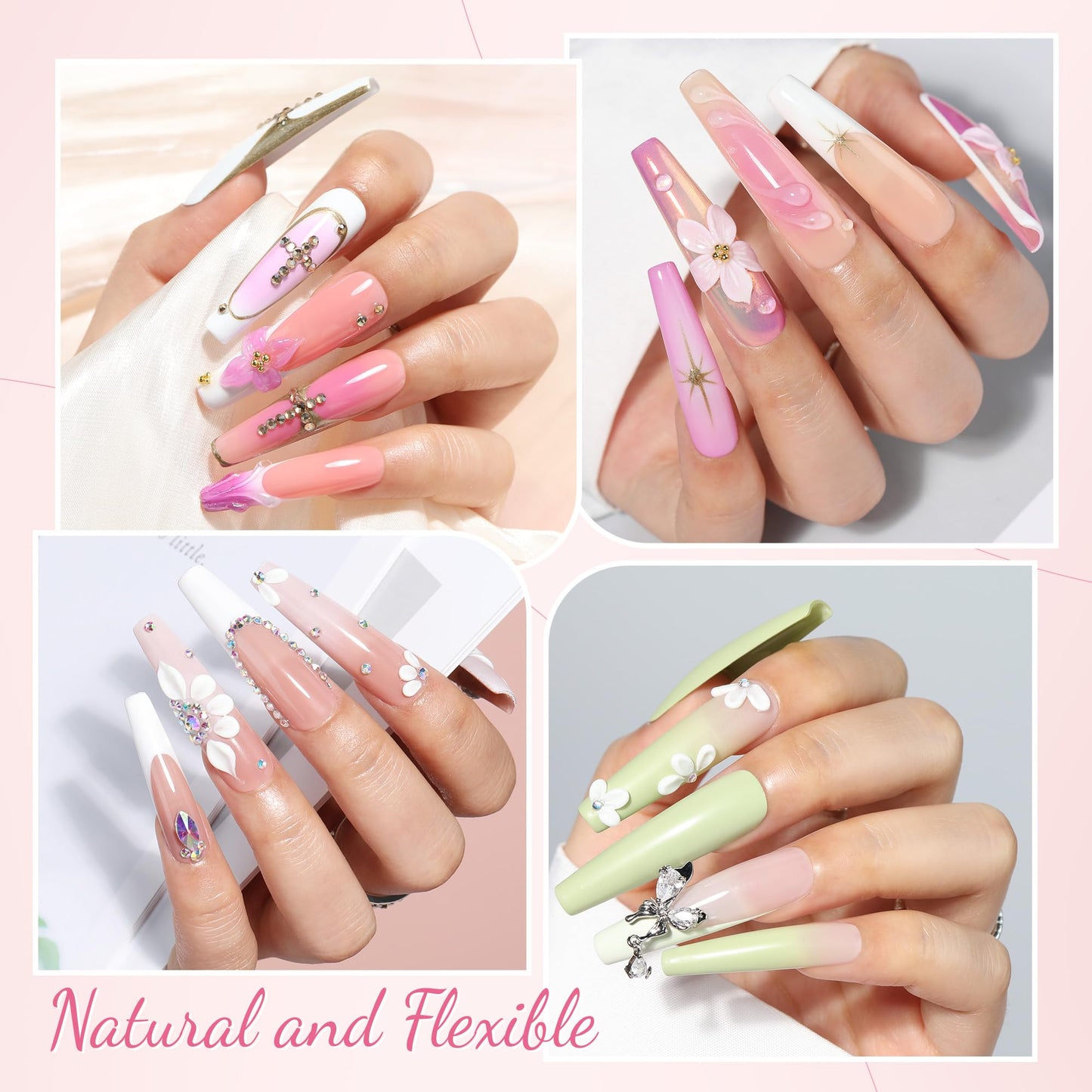 UNA GELLA Extra Long Coffin Nail Tips No C Curve 504PCS XXL Coffin Nails Half Cover Long Coffins Gel Nails Tips Clear Fake False Nails Long Gel Beauty & Personal Care UNA GELLA